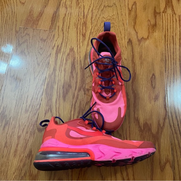 Nike Air Max 270 React in Mystic Red/Pink Blast/Habanero Red/Bright Crimson SZ 9 - Picture 9 of 15
